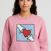 America Today Girls Pink Heart Graphic Sweatshirt