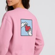 America Today Girls Pink Heart Graphic Sweatshirt
