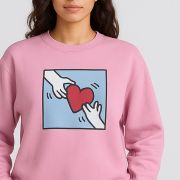 America Today Girls Pink Heart Graphic Sweatshirt