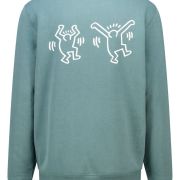 America Today Saul Crew Sweatshirt – Keith Haring Chest & Back Artwork (Unisex, Regular Fit)