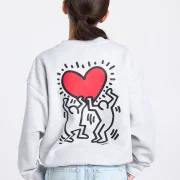 America Today Grey Sweatshirt – Loose Fit, Crew Neck, Printed Design